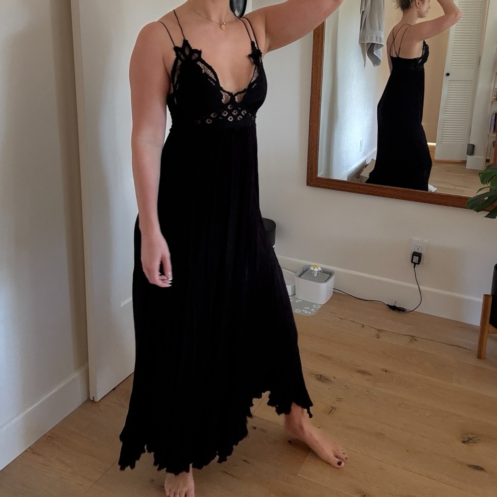 Free People Black Lace Maxi Dress